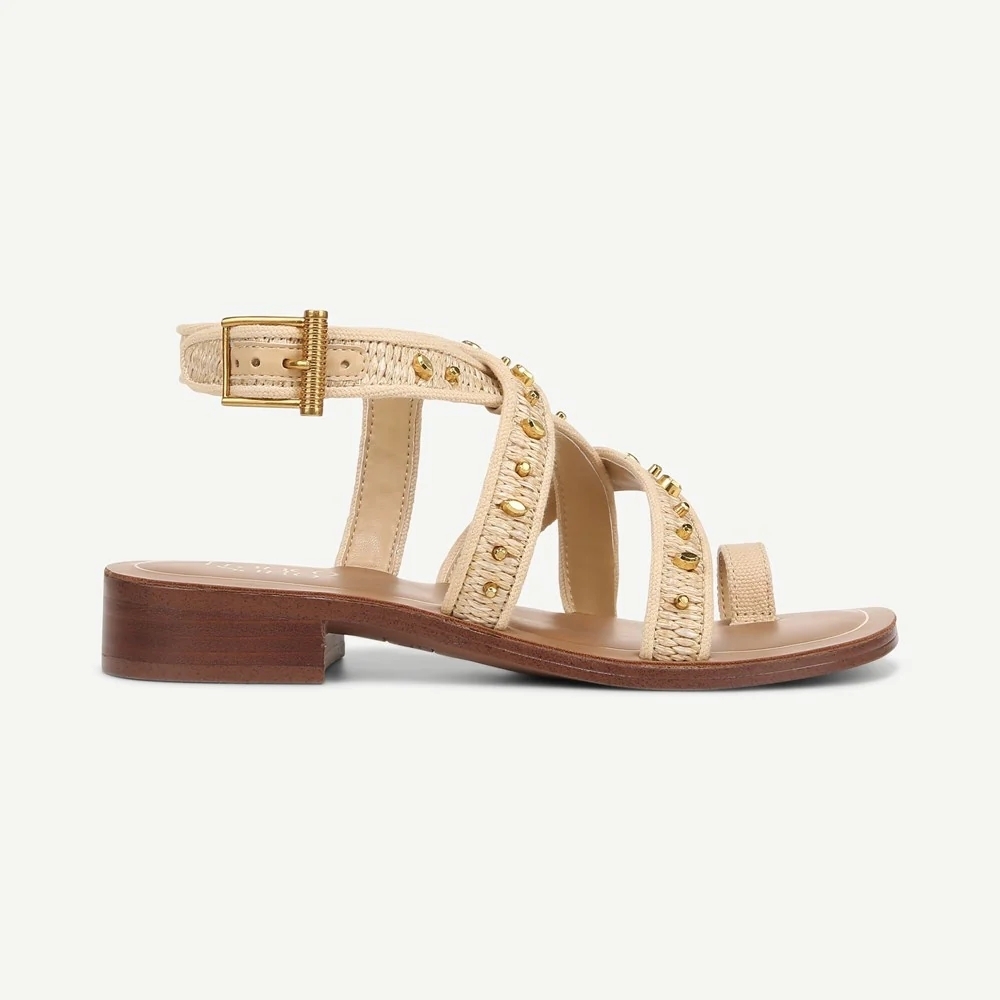 Franco Sarto Ina 2 Sandals in Natural Raffia - Picture 3 of 10